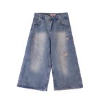 نمای جلو شلوار جین زنانه واید لگ