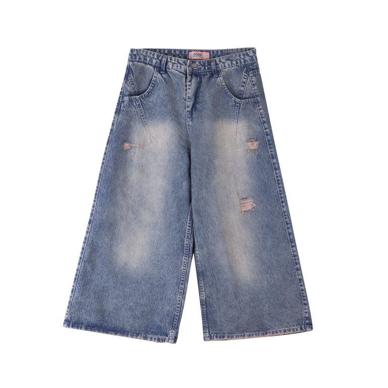 نمای جلو شلوار جین زنانه واید لگ