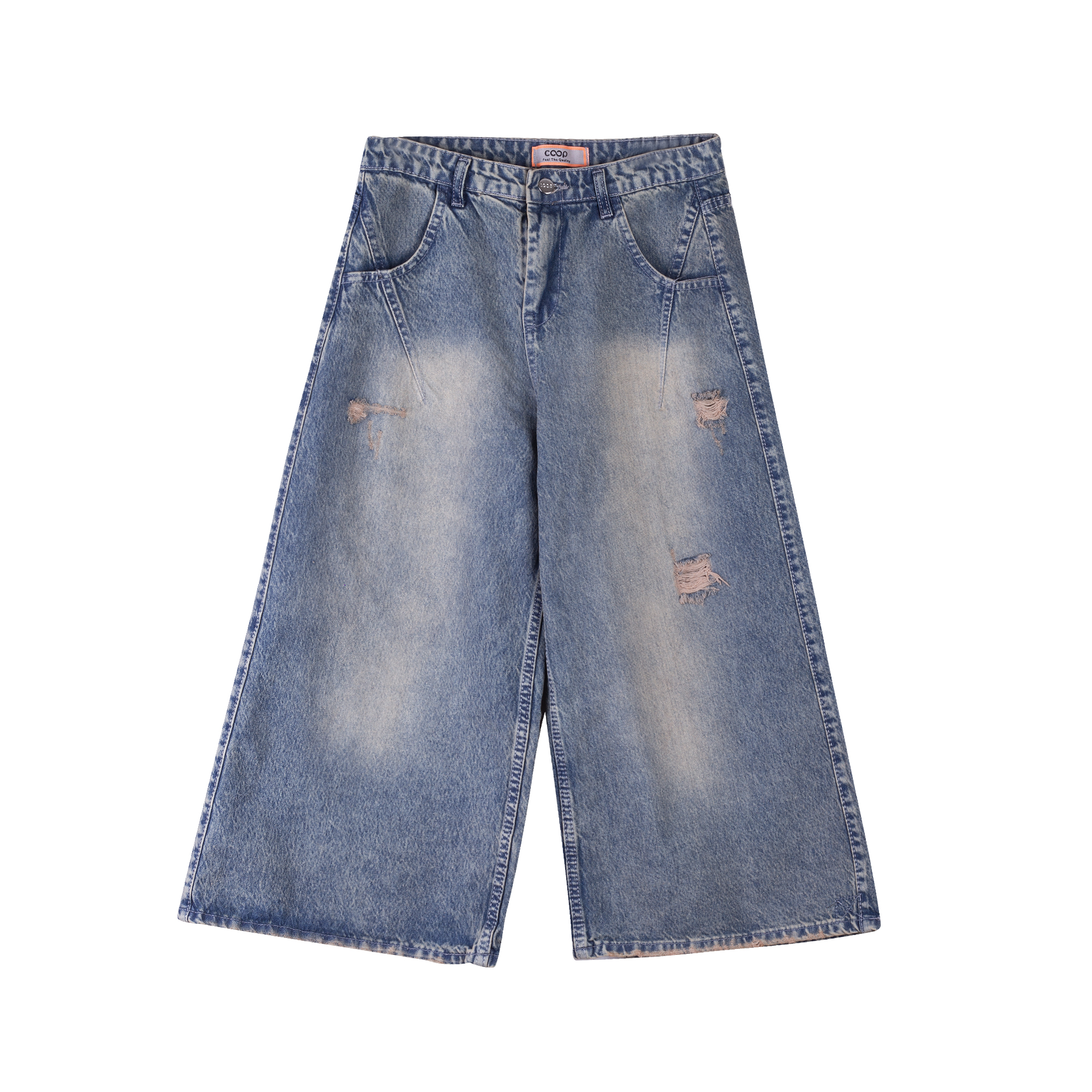 نمای جلو شلوار جین زنانه واید لگ