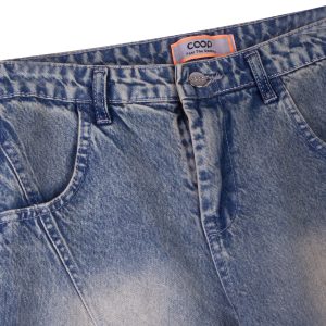 نمای کمر شلوار جین زنانه مدل واید لگ