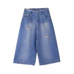 نمای جلو شلوار واید لگ روشن جین زنانه