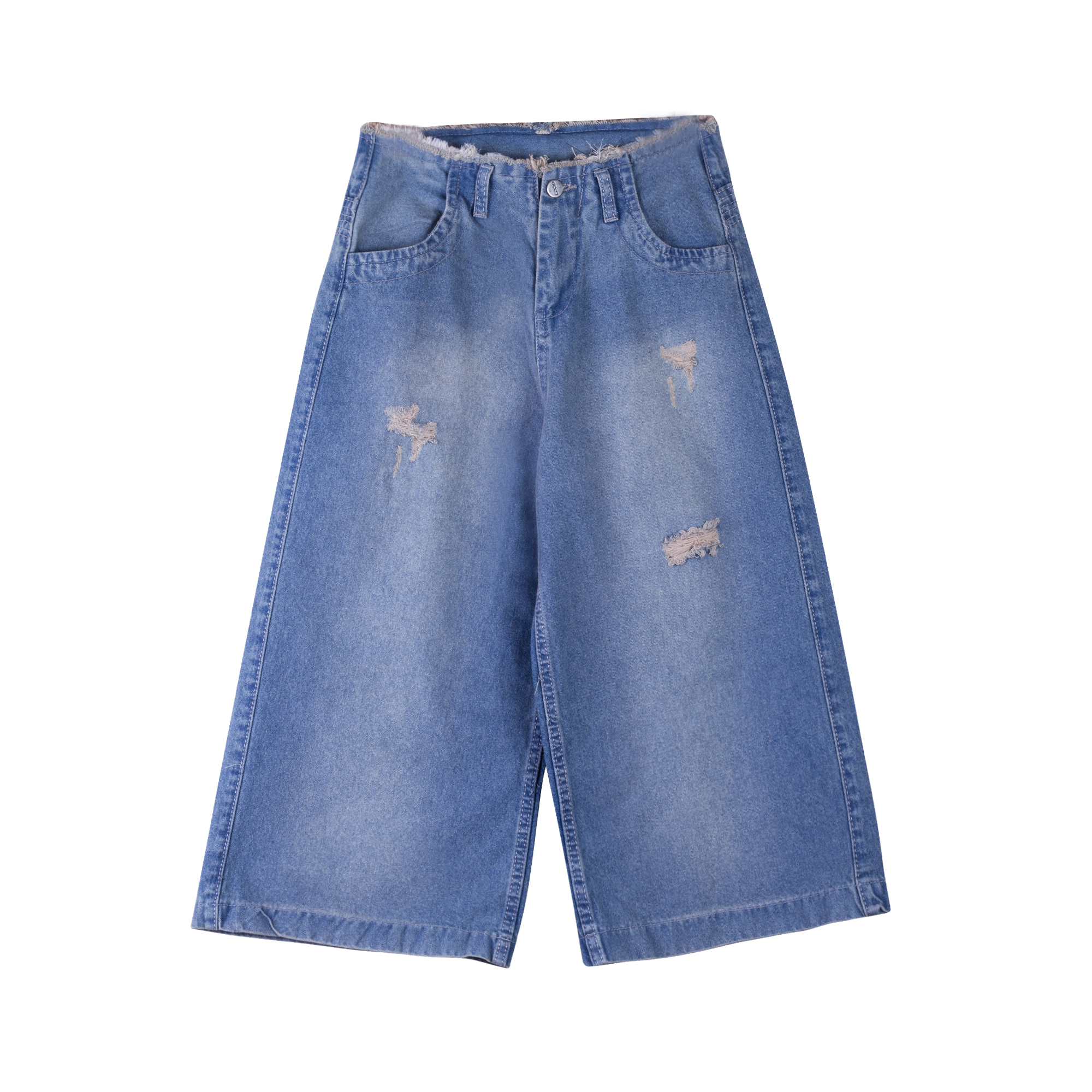 نمای جلو شلوار واید لگ روشن جین زنانه