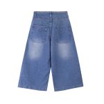 نمای پشت شلوار واید لگ زنانه رنگ روشن