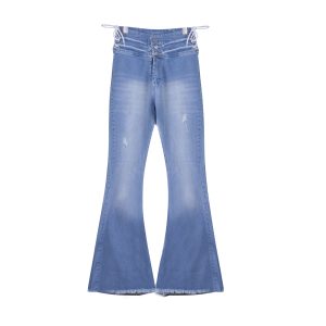 شلوار جین بوت کات آبی روشن زنانه نمای جلو