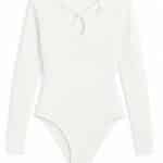 بادی یقه دالبری کبریتی سفید زنانه