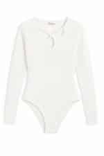 بادی یقه دالبری کبریتی سفید زنانه