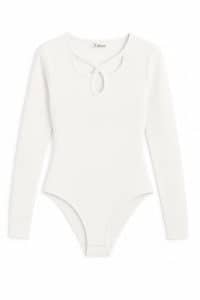 بادی یقه دالبری کبریتی سفید زنانه