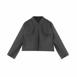 کت زنانه کوتاه مشکی آستین قلاب دار