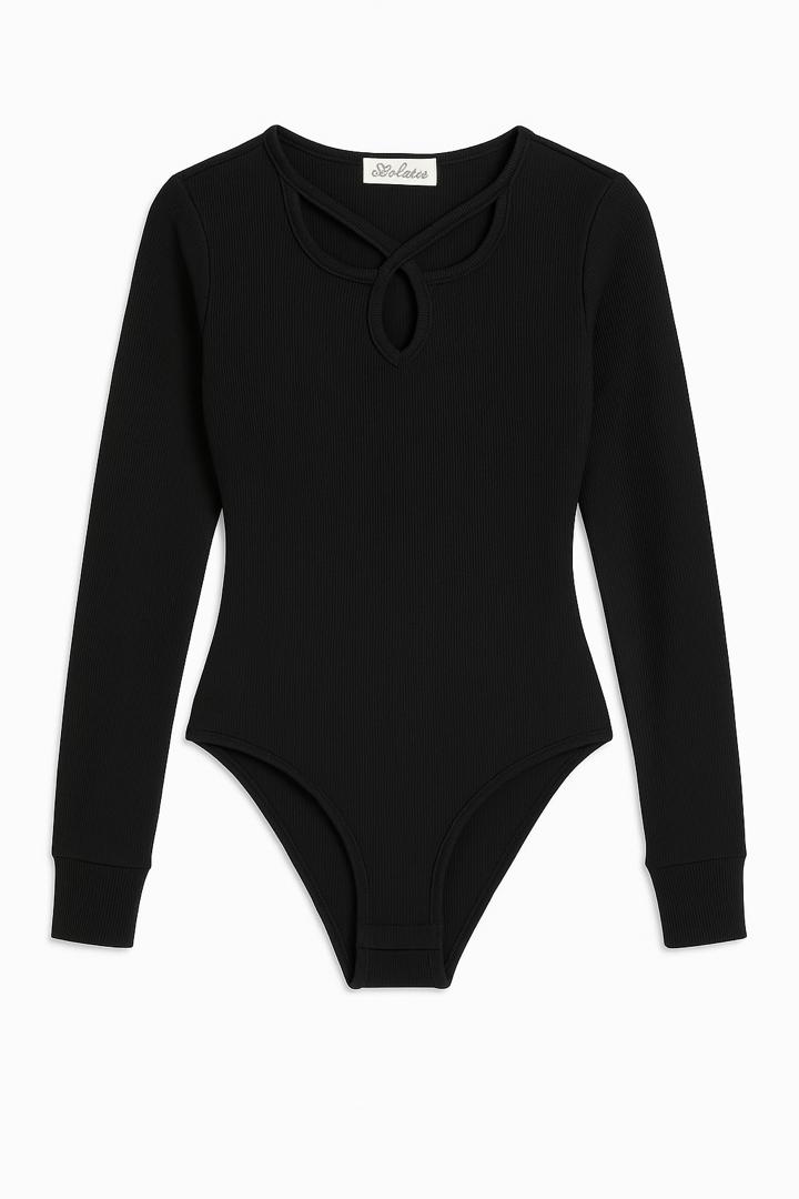 بادی کبریتی زنانه یقه دالبری مشکی