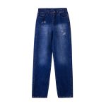 شلوار جین استریت نیم بگ تیره زنانه