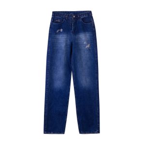 شلوار جین استریت نیم بگ تیره زنانه