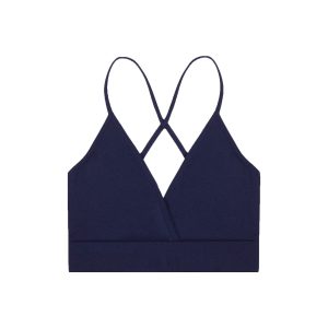 نمای جلو نیم تنه ورزشی سرمه ای زنانه