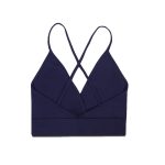 نمای پشت نیم تنه ورزشی سرمه ای زنانه