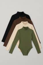 بادی های کبریتی یقه اسکی زنانه دارای رنگبنی