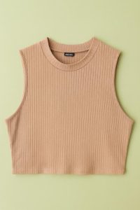 کراپ بافت آستین حلقه ای زنانه