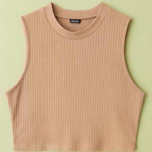 کراپ بافت آستین حلقه ای زنانه