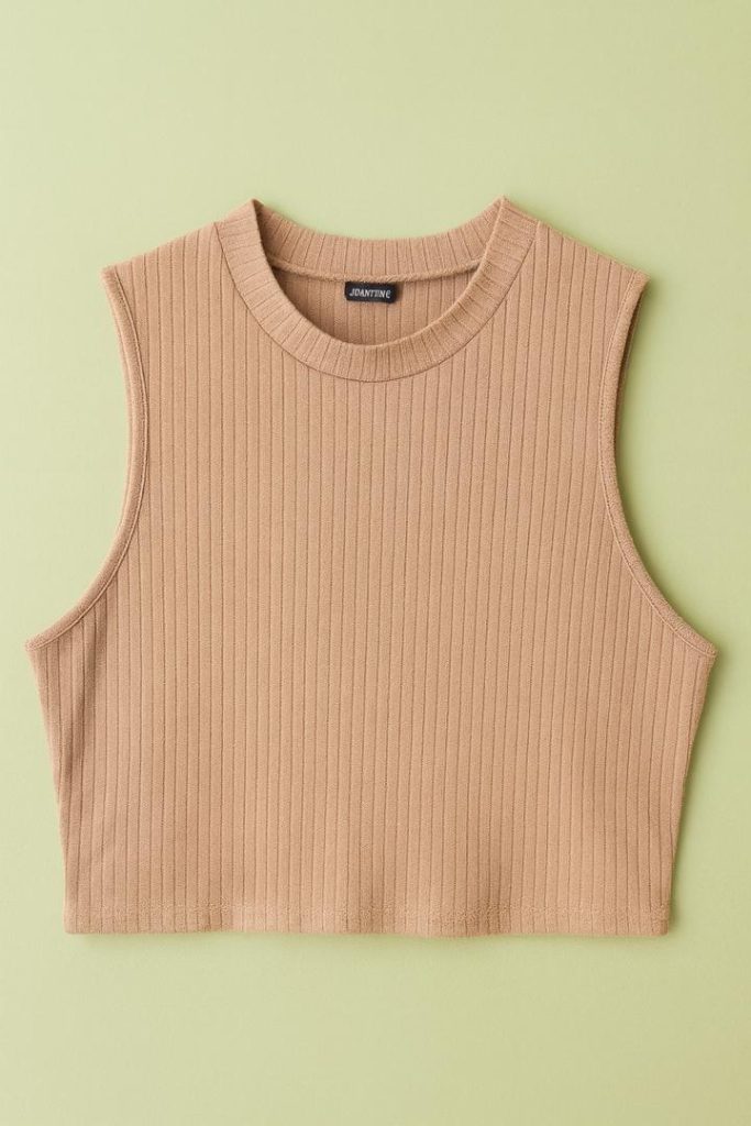 کراپ بافت آستین حلقه ای زنانه