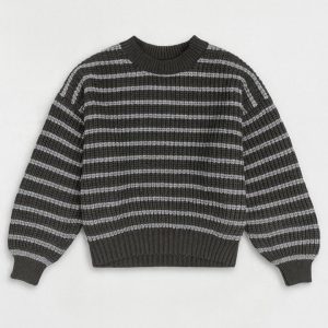 بافت راه راه زنانه طوسی رنگ