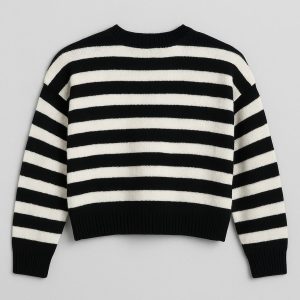 بافت راه راه زنانه مشکی نمای پشت