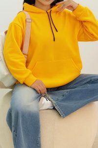 هودی تو کرکی زنانه رنگ زرد