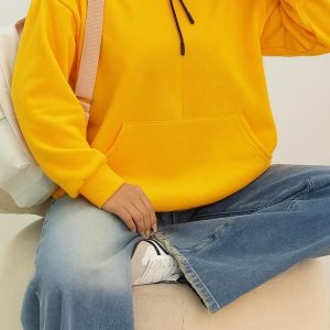 هودی تو کرکی زنانه رنگ زرد