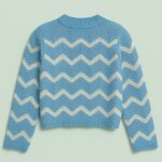 بافت طرحدار زنانه آبی نمای پشت