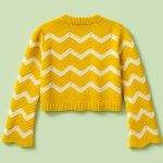 بافت طرحدار زنانه رنگ زرد نمای پشت