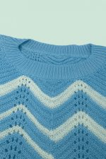 بافت زیگزاگی زنانه رنگ آبی نمای نزدیک