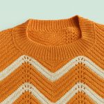 بافت زیگزاگی زنانه نارنجی نمای نزدیک