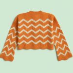 بافت طرحدار زنانه رنگ نارنجی نمای پشت