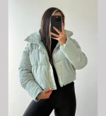 کاپشن پفی سبز کوتاه زنانه