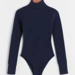 بادی کبریتی یقه اسکی سرمه ای زنانه