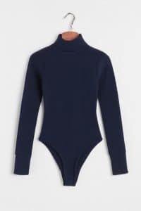 بادی کبریتی یقه اسکی سرمه ای زنانه