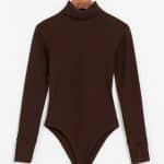 بادی کبریتی زنانه قهوه ای یقه اسکی