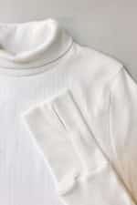 بادی کبریتی زنانه یقه اسکی سفید نمای بالا تنه