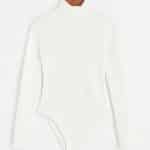 بادی کبریتی سفید یقه اسکی زنانه