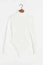 بادی کبریتی سفید یقه اسکی زنانه