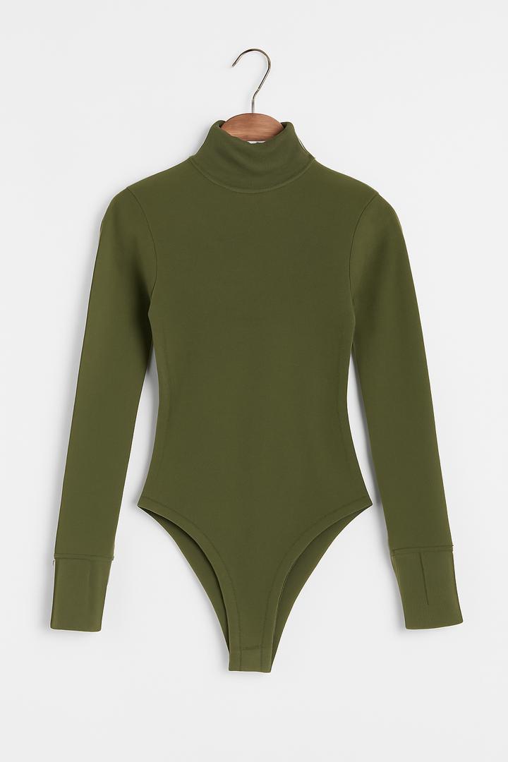 بادی کبریتی زنانه سبز یقه اسکی