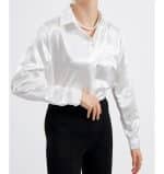 شومیز ساتن سفید زنانه