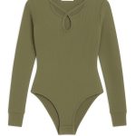 بادی کبریتی یقه دالبری زنانه سبز یشمی