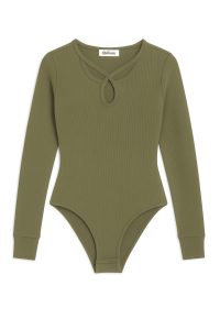 بادی کبریتی یقه دالبری زنانه سبز یشمی