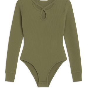 بادی کبریتی یقه دالبری زنانه سبز یشمی