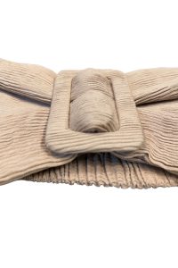 نمای جنس پارچه کراپ تاپ کرم دخترانه