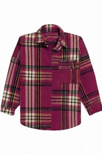 ژاکت پشمی صورتی چهارخونه