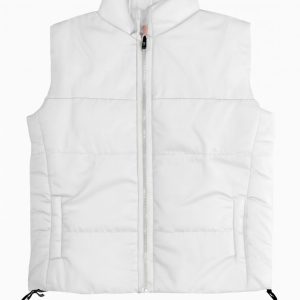 نمای جلو پافر سفید زنانه زیپ دار