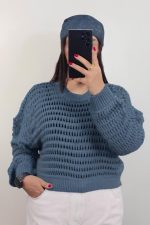 تنخور بافت زنانه آبی خاکی