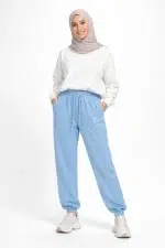 تنخور شلوار جاگر زنانه آبی