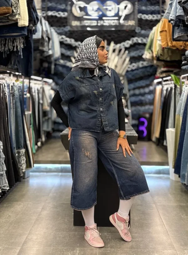 تنخور شلوار جین واید لگ زنانه