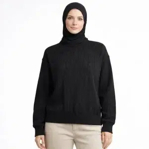 تنخور بافت زنانه مشکی ساده طرح نوا