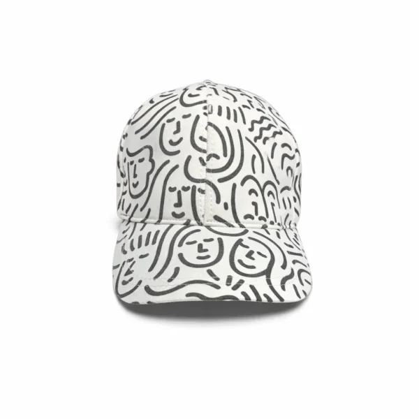 white black hat1_converted نمای مقابل کلاه گپ زنانه طرح آدمک سیاه و سفید